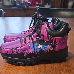 Vegan Leather Halloween Inspired Lace Up Walking Shoes